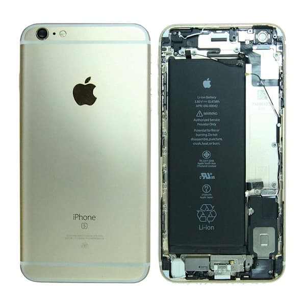 iPhone 6S Plus Baksida med Komplett Ram med Batteri - Guld (Begagnad)