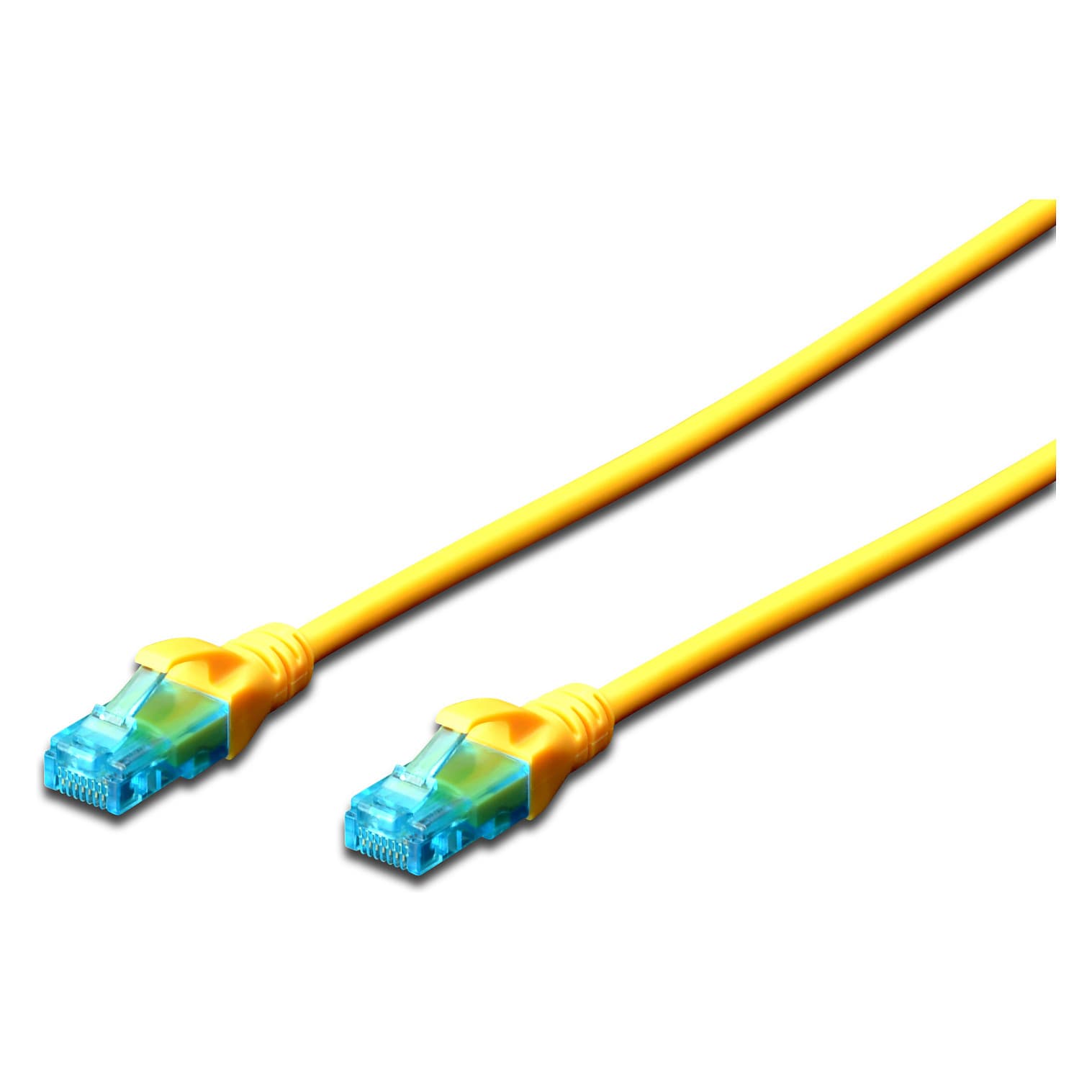 DIGITUS Patchkabel RJ45 U/UTP Cat5e 2.00m gelb Hebelschutz Polybeutel