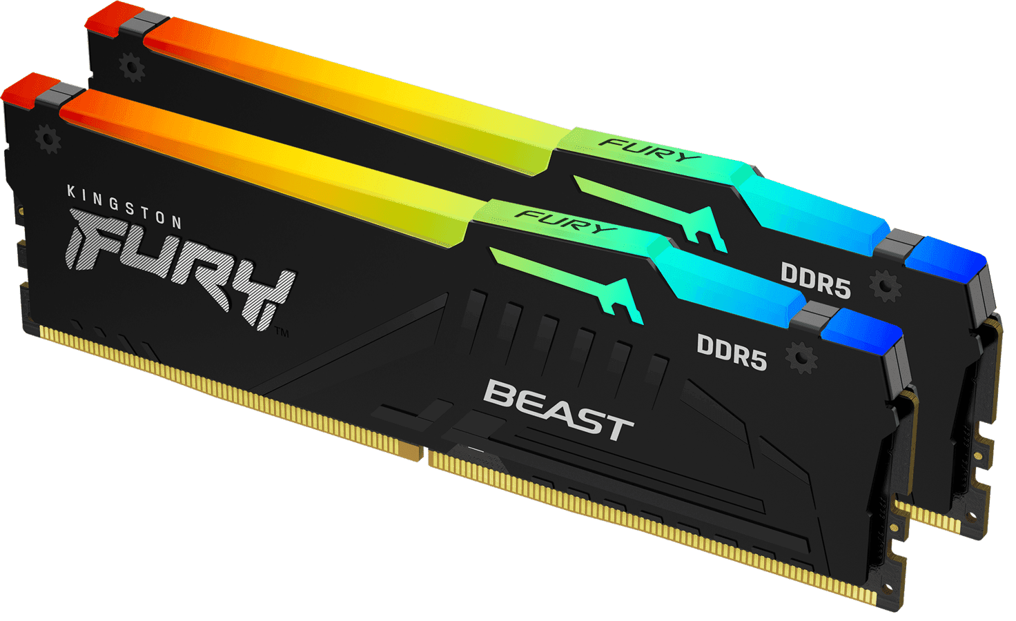 Kingston 64GB (2x32GB) DDR5 5200MHz CL40 FURY Beast RGB