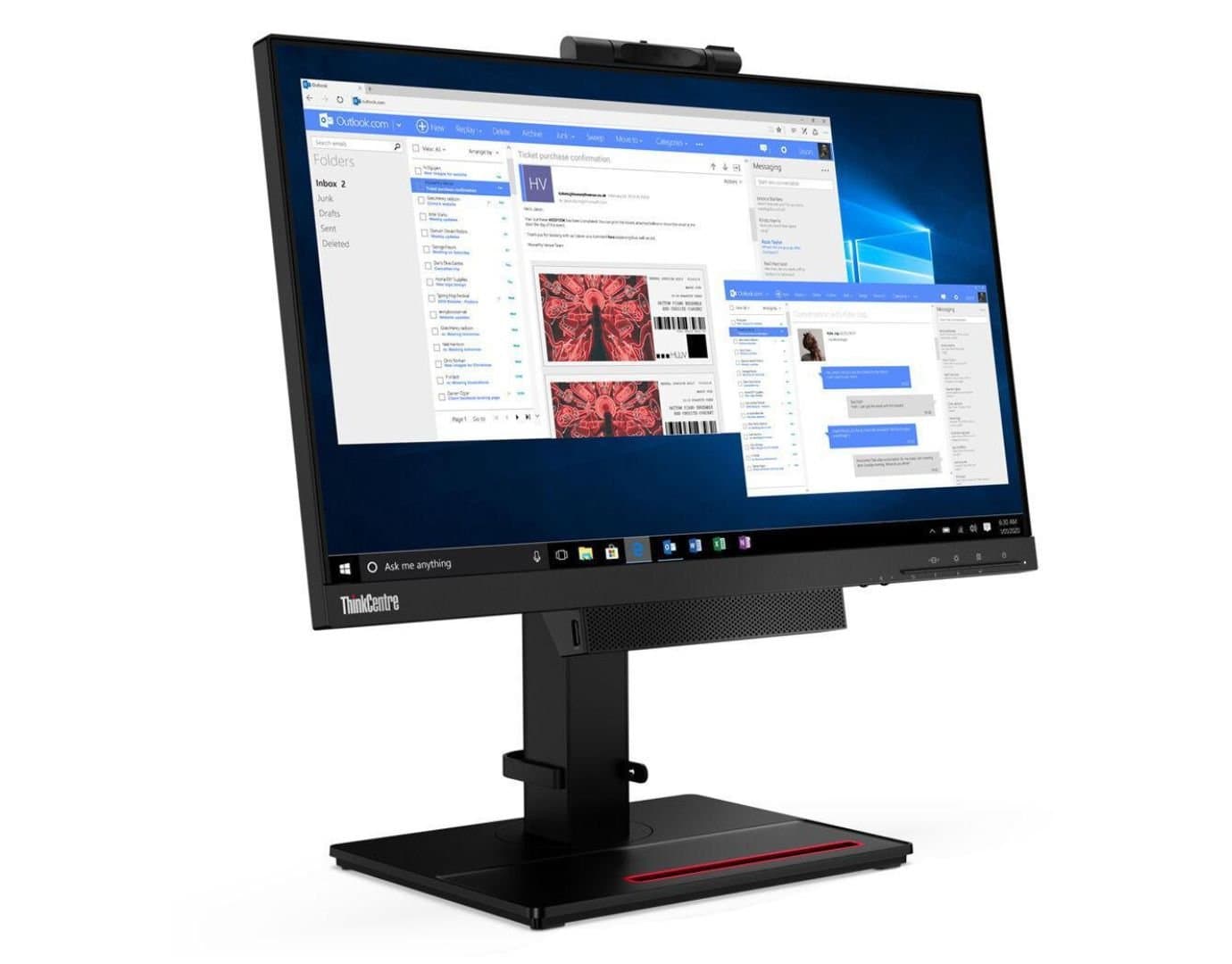 Lenovo ThinkCentre Tiny-in-One 22 Gen 4 21,5 Zoll Full HD 1920x1080 DisplayPort inkl. Webcam schwarz