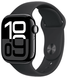 Watch 10 LTE Schwarz Alu 42 Sportarmband Schwarz S/M MWX63