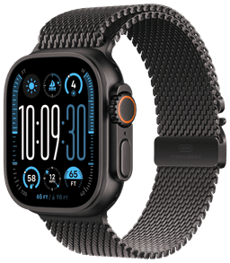 Watch Ultra 2 2024 LTE 49 Milanaise Armband Schwarz M MX5U3