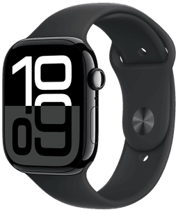 Watch 10 GPS Alu 46mm Sportarmband Schwarz M/L MWWQ3