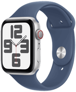 Watch SE LTE silber Alu 44 Sportarmband Sturmblau M/L MXGQ3