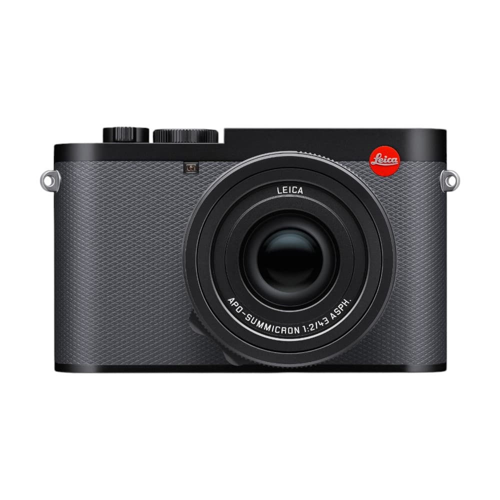 Leica Q3 43 (Type 6506) Digital Camera, Black w/ Gray Leatherette | 60MP | 19084 - EX+ - Excellent Plus - w/ Battery, Cap, Hood, Lens Protection Ring, USB-C Cable