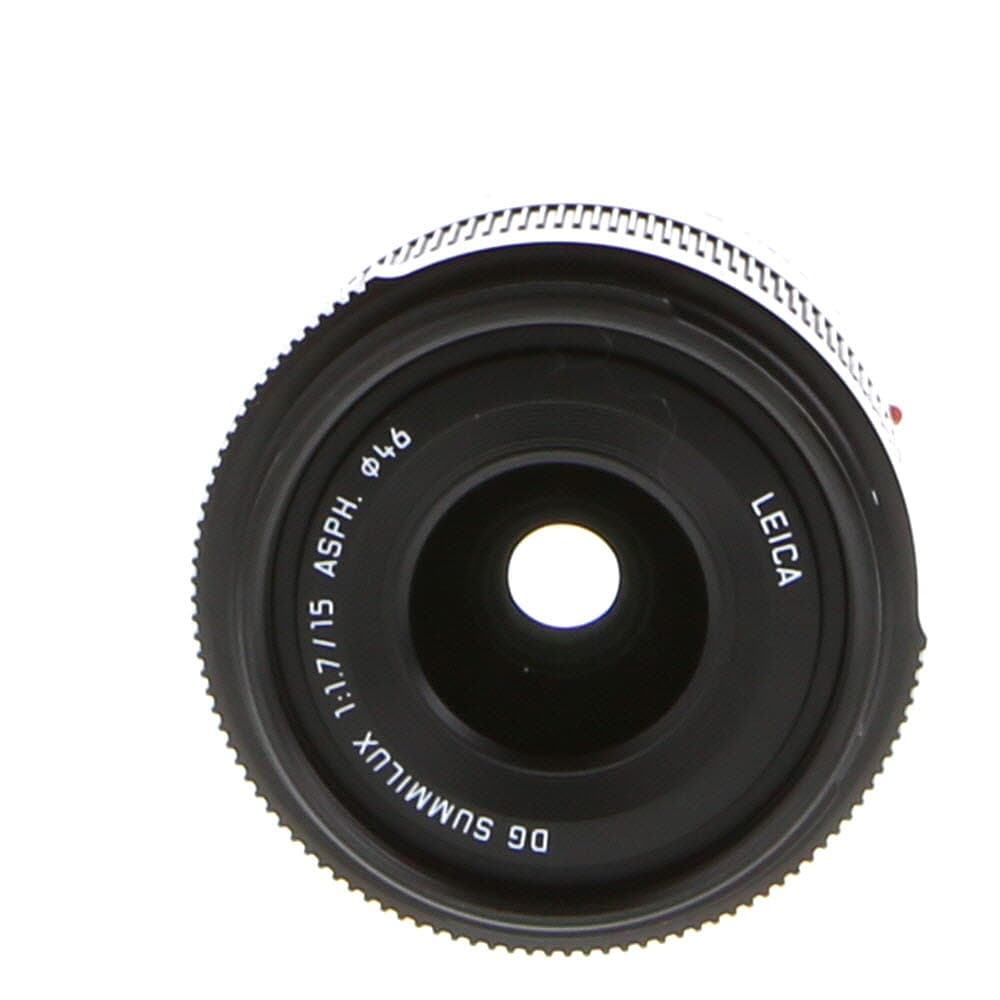 Panasonic Lumix Leica 15mm f/1.7 DG Summilux ASPH. Lens for MFT (Micro Four Thirds), Black | 46 | without Decoration Ring - EX+ - Excellent Plus - w/ Caps, Hood
