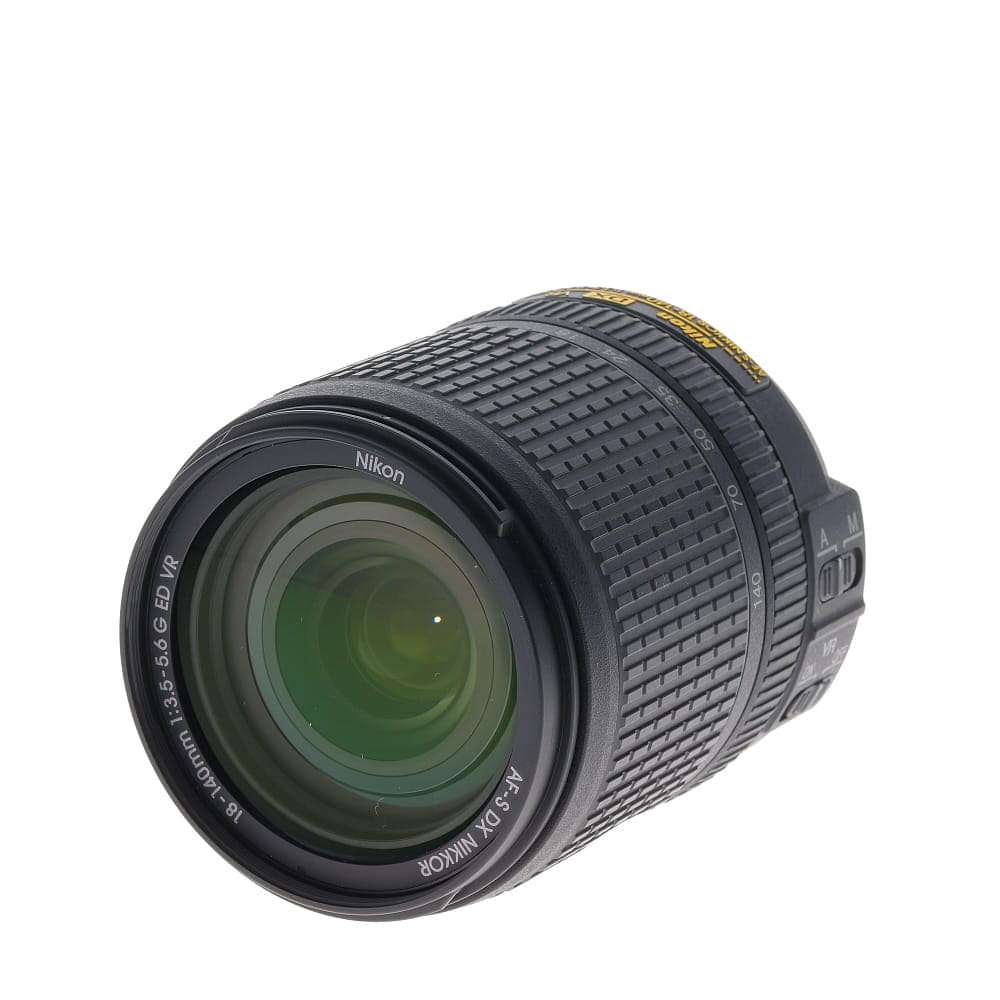 Nikon AF-S DX Nikkor 18-140mm f/3.5-5.6 G ED IF VR Autofocus APS-C Lens, Black | 67 | - EX+ - Excellent Plus - With Caps | Used