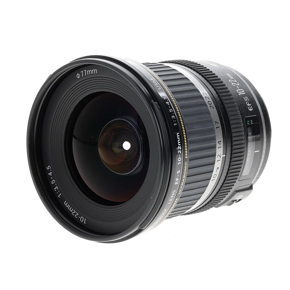 Canon EF-S 10-22mm f/3.5-4.5 USM Autofocus APS-C Lens, Black | 77 | - EX - Excellent - With Caps and Hood | Used