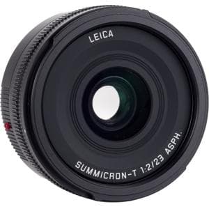 Leica 23mm f/2 Summicron-T ASPH. APS-C Lens for Leica L-Mount, Black | E52 | 11081 - EX+ - Excellent Plus - With Caps, Case, Hood | Used