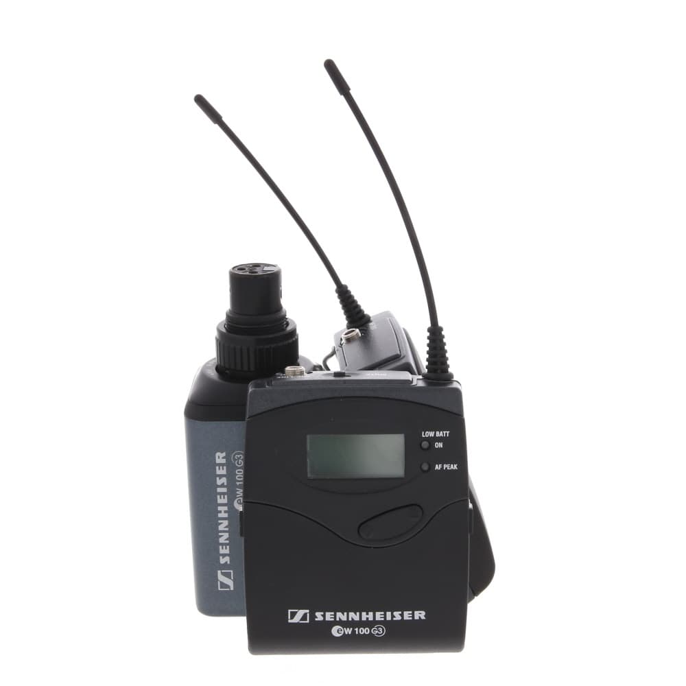 Sennheiser EW 100 G3 Wireless Microphone System (A: 516-558MHz) w/ EK 100 Receiver, SK 100 Transmitter, ME2 Omni Lavalier Microphone - BGN - Bargain - w/ CA2 Shoemount Adapter, Tie Clip, Windscreen, CL-1 3.5mm to 3.5mm, CL-100 3.5mm to XLR Adapter