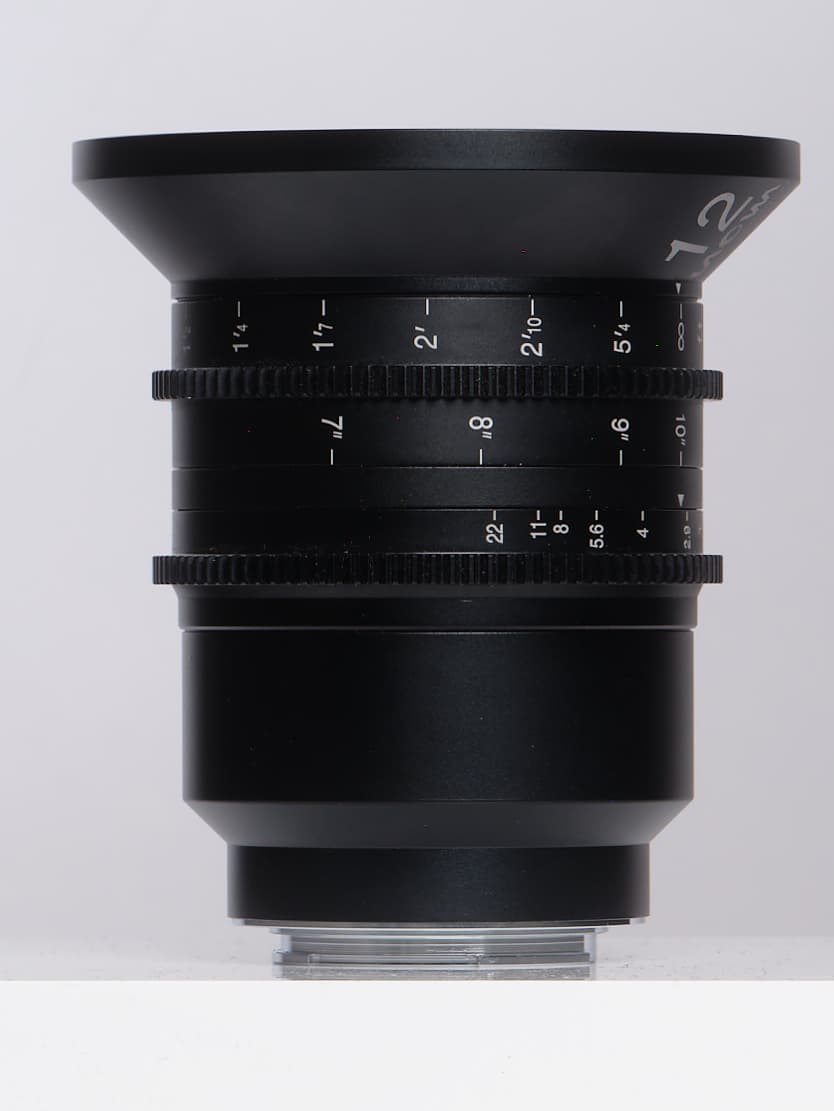 Venus Optics Laowa Cine 12mm T2.9 Zero-D Distortion Full-Frame Manual Lens for Sony E-Mount, Black | 114 w/ Step-Up Ring | - LN- - Like New Minus - w/ 114mm Step-Up Ring, Caps, Hard Case, Shim Set