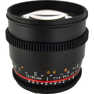 Rokinon Cine 85mm T1.5 AS IF UMC Manual Lens for Sony E-Mount | 72 | - EX+ - Excellent Plus - With Caps, Case, Hood | Used