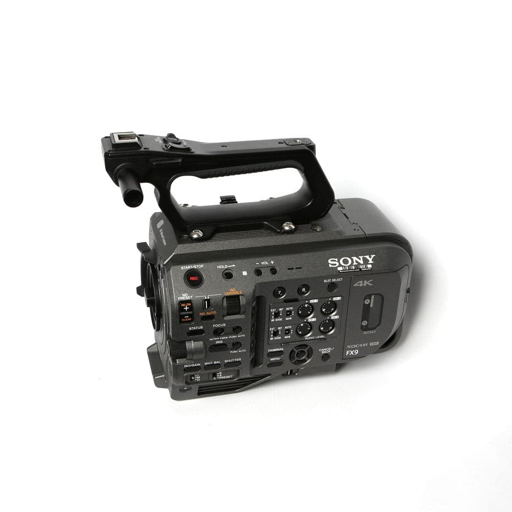 Sony Video PXW-FX9V XDCAM 6K Full-Frame Solid-State Memory Digital Camcorder Body, Black | 4K120p | (Uses E-Mount Lenses) - EX - Excellent - w/ Accessory Shoe Kit, Battery Pack, Charger/Power Adapter, Eyepiece/Eyecup, Grip Remote, Handle, LCD Monitor & Rod/Clamp, Mic Holder, Tape Measure Hook, USB Cable