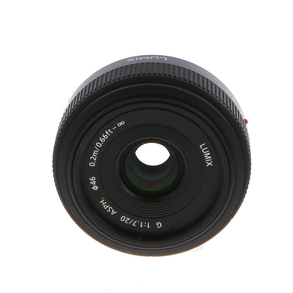 Panasonic Lumix G 20mm f/1.7 ASPH. Pancake Lens for MFT (Micro Four Thirds), Black/Dark Silver | 46 | - EX - Excellent - With Caps | Used
