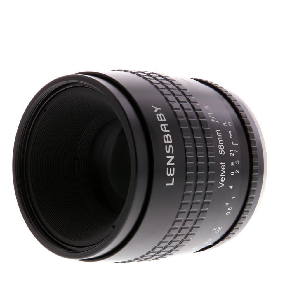 Lensbaby Velvet 56mm f/1.6 Manual Lens for Canon EF-Mount, Black | 62 | - EX+ - Excellent Plus - With Caps | Used
