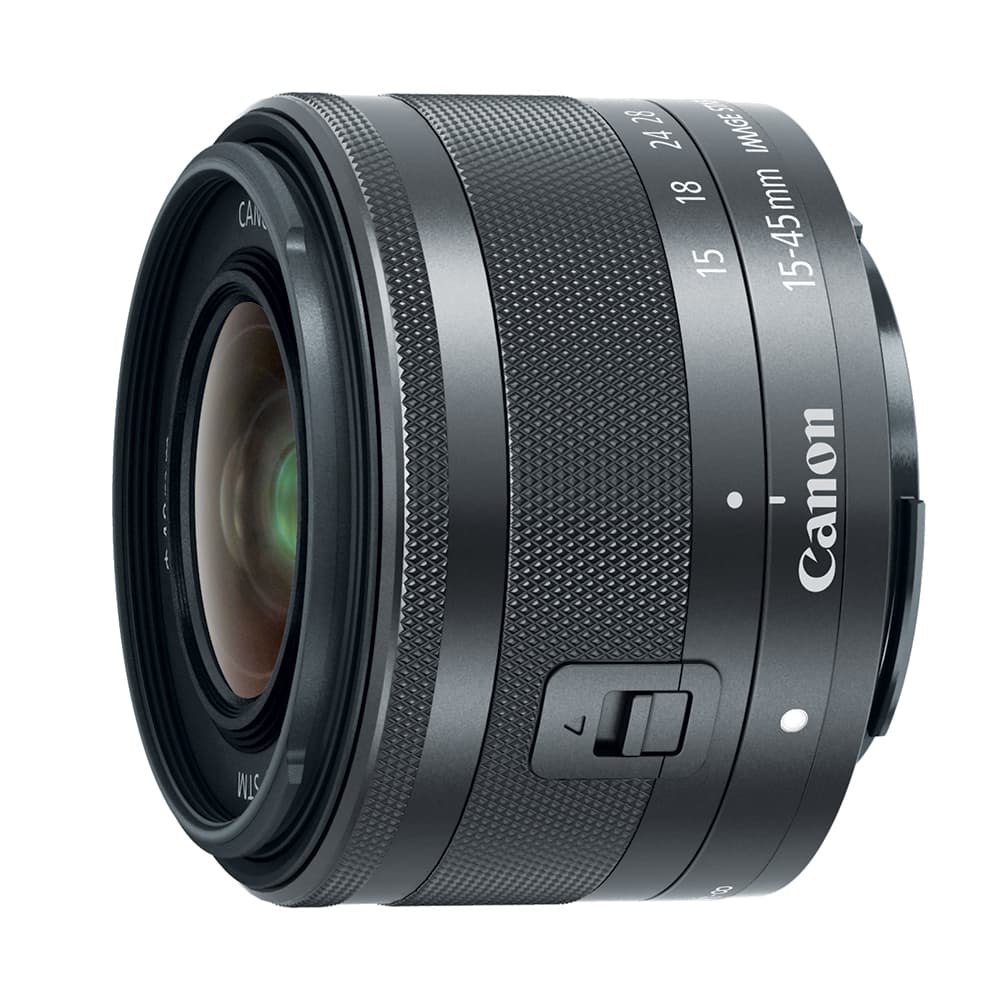 Canon 15-45mm f/3.5-6.3 IS STM Lens for EF-M Mount, Graphite Black | 49 | - BGN - Bargain - With Caps | Used