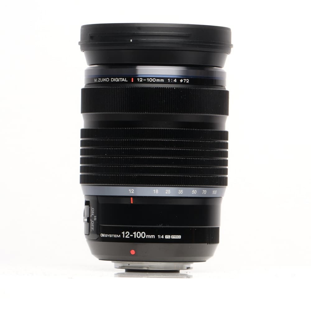 OM SYSTEM 12-100mm f/4 ED IS M.Zuiko PRO Autofocus Lens for MFT (Micro Four Thirds), Black | 72 | - LN- - Like New Minus - w/ Caps, Hood OM Digital Solutions Corp.