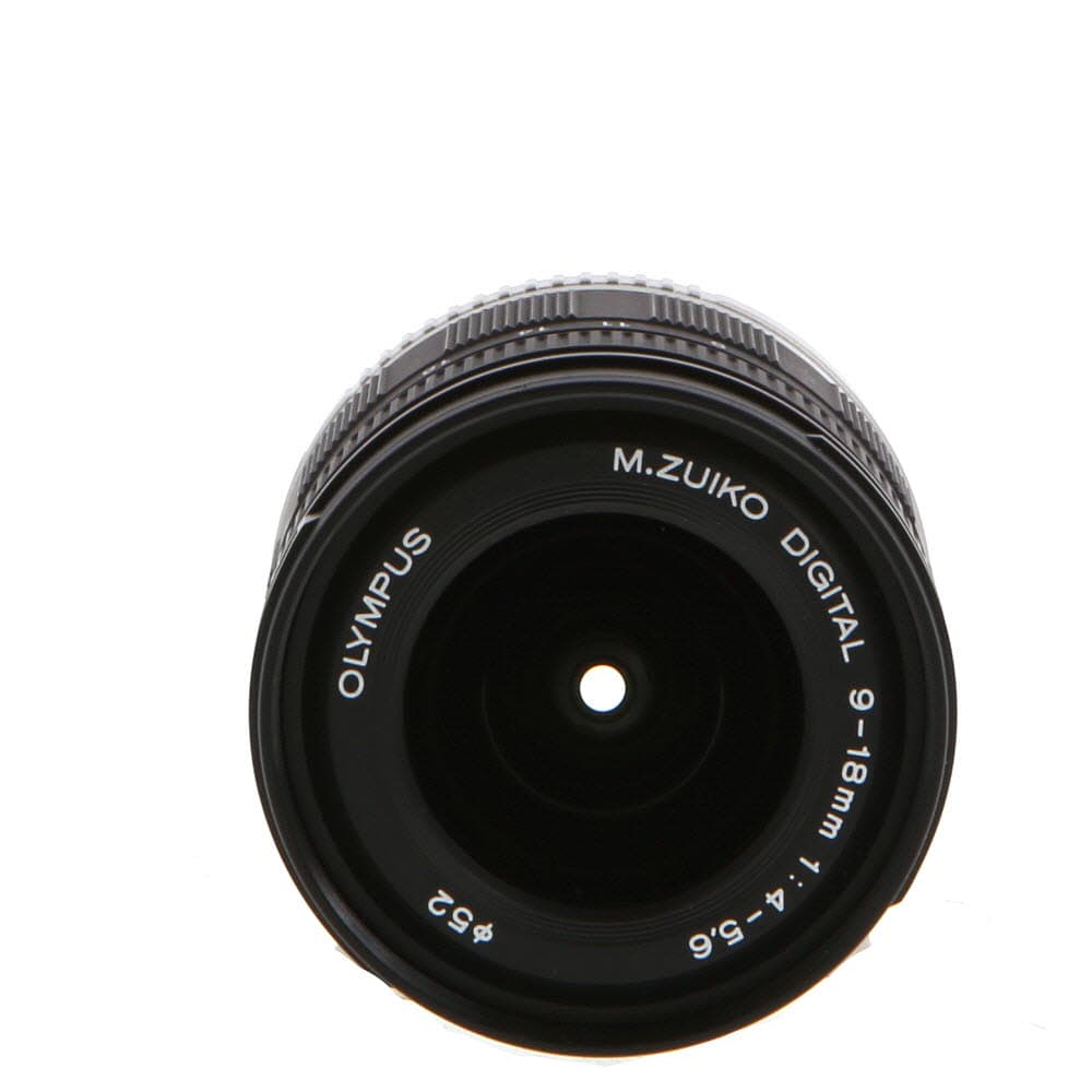 Olympus 9-18mm f/4-5.6 M.Zuiko Digital ED MSC Autofocus Lens for MFT (Micro Four Thirds), Black | 52 | - EX+ - Excellent Plus - With Caps | Used