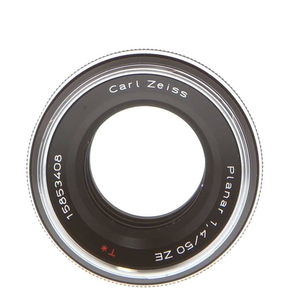 Zeiss 50mm f/1.4 Planar ZE T* Manual Focus Lens for Canon EF-Mount, Black | 58 | - LN- - Like New Minus - With Caps and Hood | Used