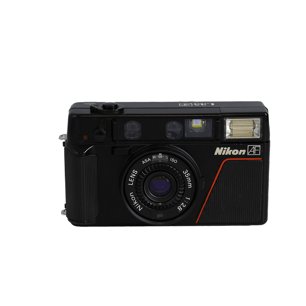 Nikon L35AF 35mm Camera with 35mm f/2.8 Lens, Black | 46 | - EX - Excellent - ISO 25-400 | Used