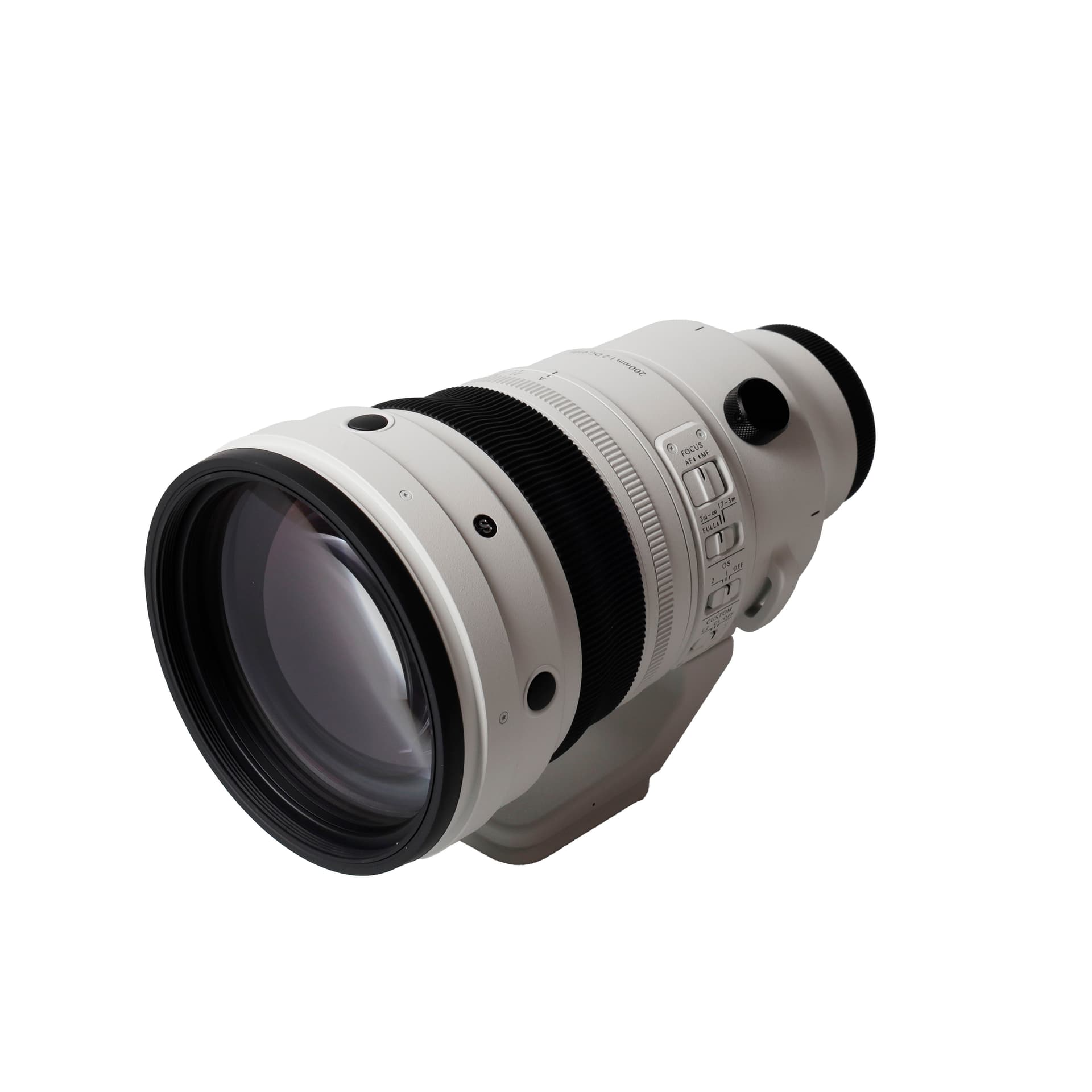 Sigma 200mm f/2 DG OS S (Sports) Full-Frame Autofocus Lens for Leica L-Mount, White | 105 | - BGN - Bargain - w/ Caps, Hood LH1139-01, Pouch, Tripod Socket TS-171