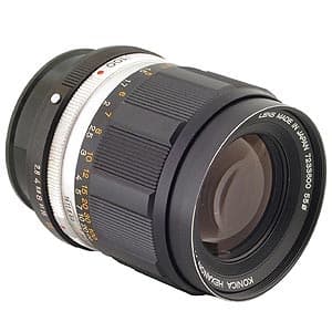 Konica 100mm F/2.8 Hexanon EE AR Mount Lens | 55 | - EX - Excellent - With Caps, Case and Hood | Used