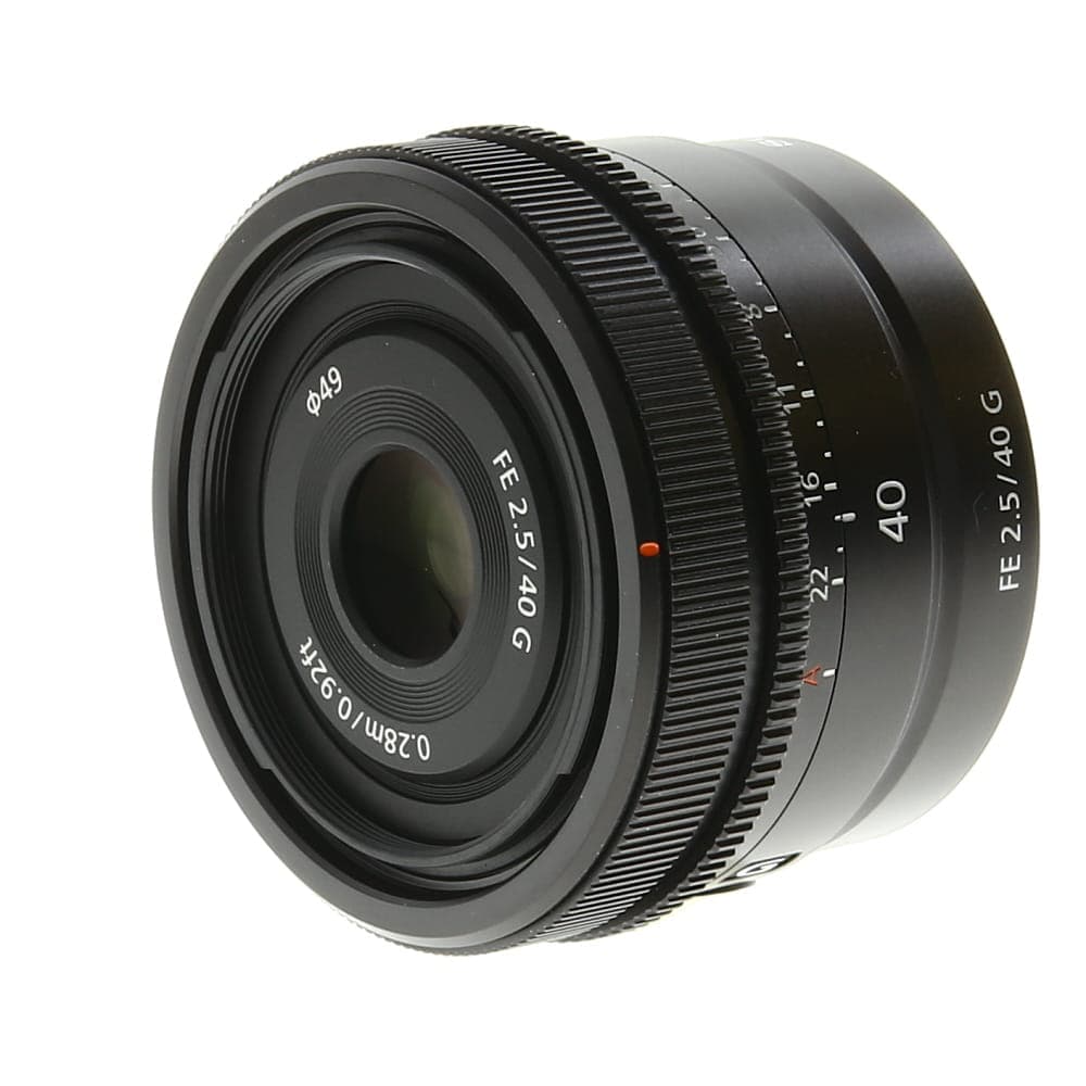 Sony FE 40mm f/2.5 G Full-Frame Autofocus Lens for E-Mount, Black | 49 | SEL40F25G - LN- - Like New Minus - With Caps | Used
