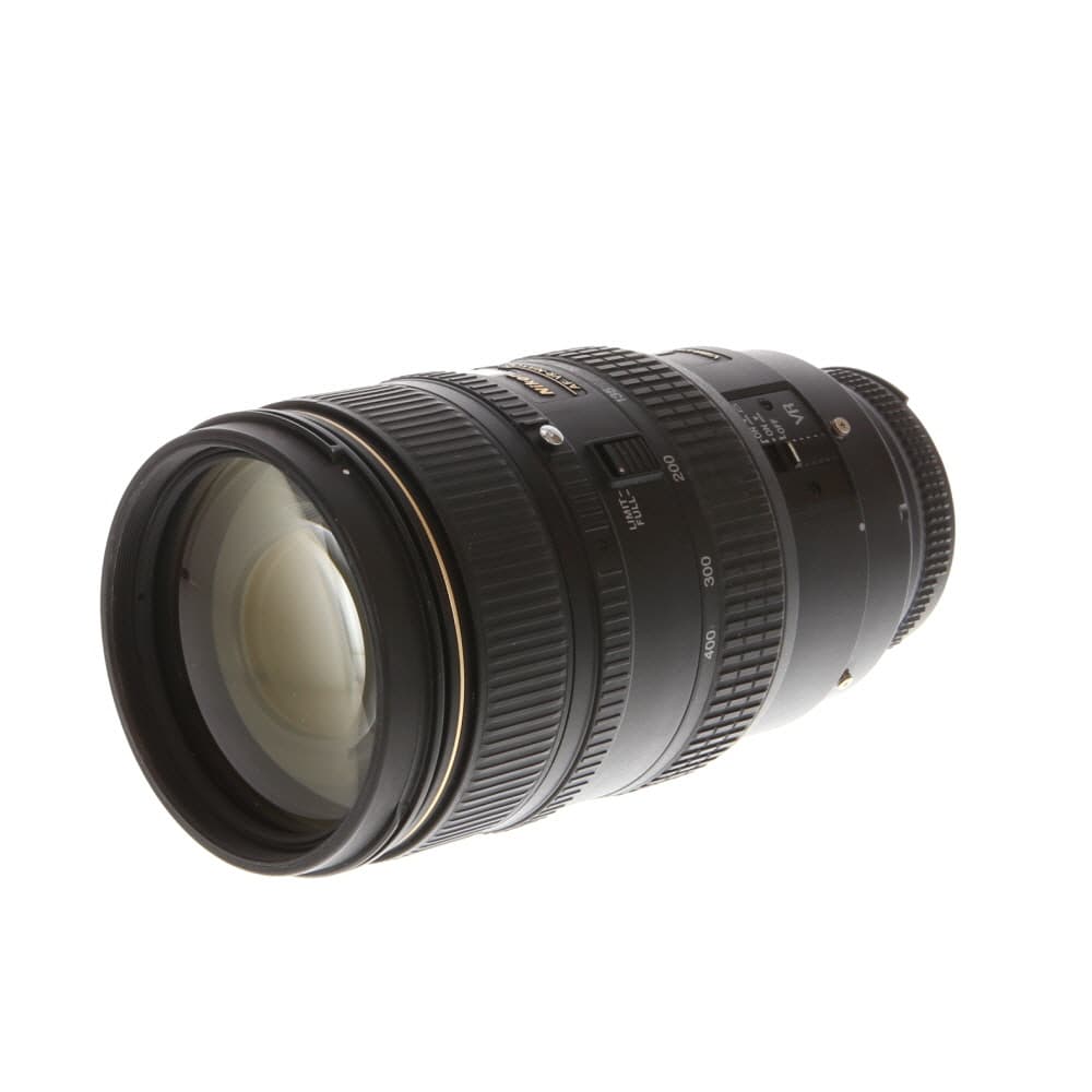 Nikon AF VR-NIKKOR 80-400mm f/4.5-5.6 D ED Autofocus Lens | 77 | - EX - Excellent - With Caps and Hood | Used