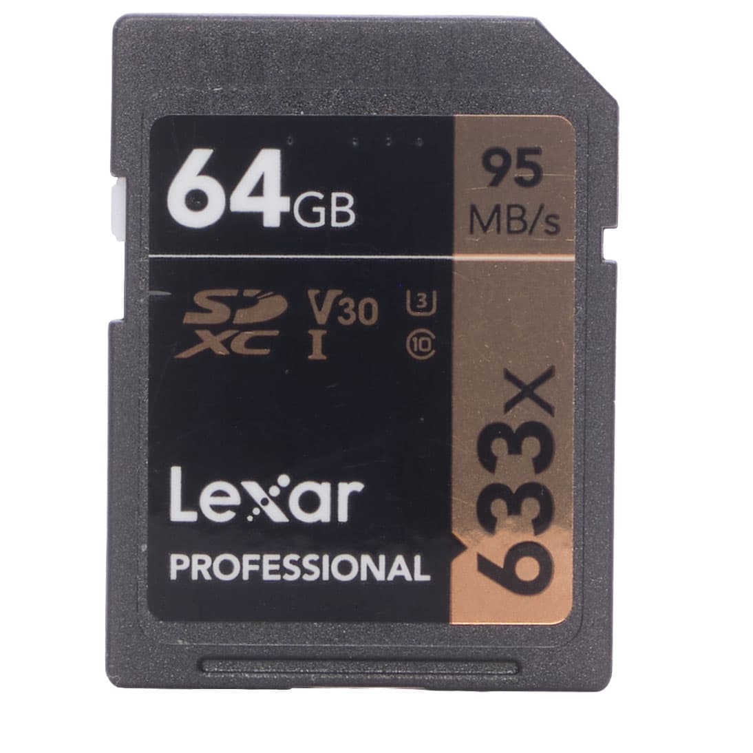 Lexar Professional GOLD 64GB SDXC 633X 95MB/s UHS-1 U3 Class 10 V30 Memory Card - EX - Excellent | Used