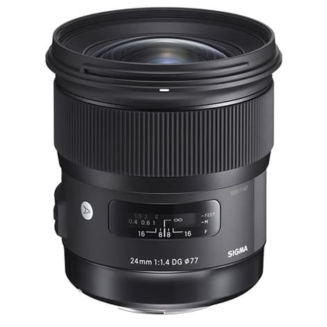 Sigma 24mm f/1.4 DG HSM A (Art) Lens for Nikon | 77 | - BGN - Bargain - With Caps and Hood | Used
