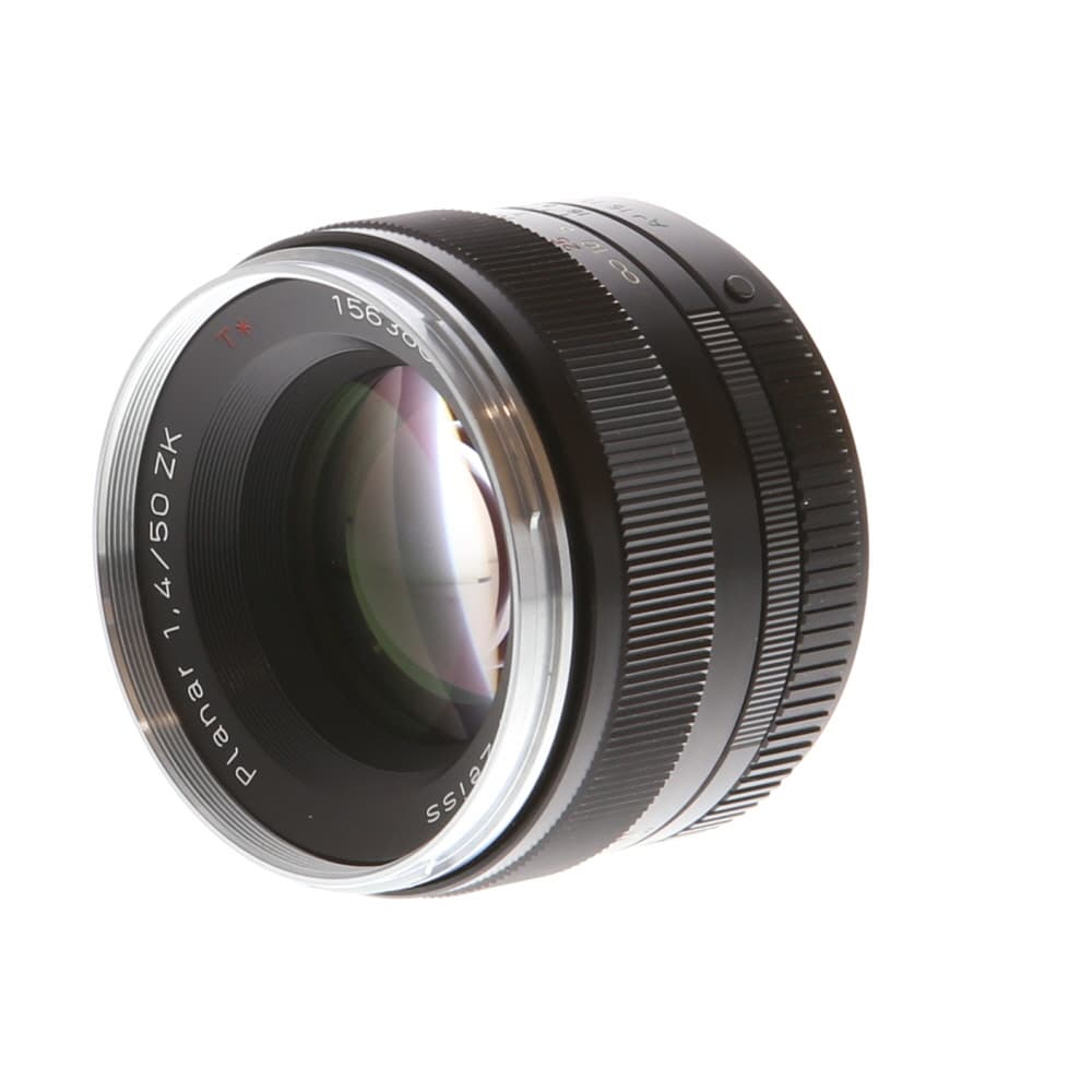Zeiss 50mm f/1.4 Planar T* ZK A Manual Focus Lens for Pentax K-Mount | 58 | - LN- - Like New Minus - With Caps and Hood | Used