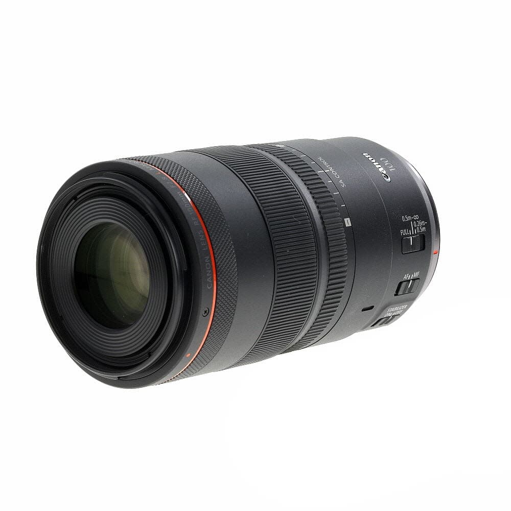 Canon RF 100mm f/2.8 L Macro IS USM Full-Frame Lens for RF-Mount, Black | 67 | - EX+ - Excellent Plus - With Caps, Case, Hood | Used