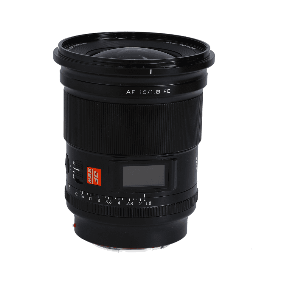 Viltrox AF 16mm f/1.8 FE STM ASPH ED IF Full-Frame Lens for Sony E-Mount, Black | 77 | - EX+ - Excellent Plus - With Caps, Hood | Used