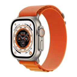 Refurbished Apple Watch Ultra - 49mm Natural Titanium Case with Orange Alpine Loop Band