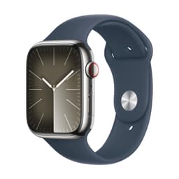 Refurbished Apple Watch Series 9 - 45mm Silver Stainless Steel Case with Blue Sport Band