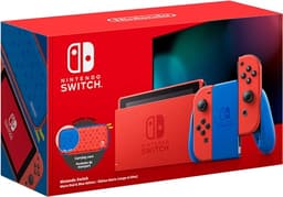 Switch Console 32GB Mario Red Joy-Con W/Case Grip & Straps Boxed Used