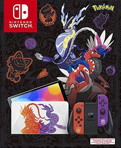 Switch Console 64GB OLED Scarlet/Violet + Red/Purple Joy-Con Boxed Used