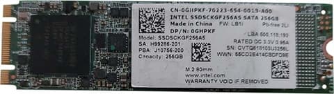 Intel SSDSCKGF256A5 2280 256GB SATA M.2 Used