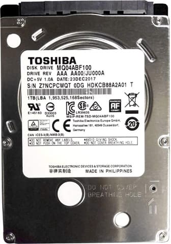 Toshiba MQ04ABF100 1TB 2.5 SATA Used