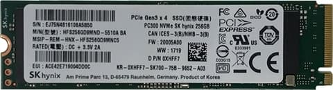SK Hynix HFM256GDJTNI 256GB 2280 NVMe M.2 Used