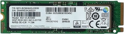 Samsung PM981 256GB 2280 NVMe M.2 Used