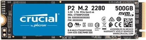 Crucial P2 500GB 2280 NVMe M.2 Used