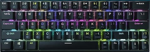 Dierya DK63 RGB Mechanical 63 Keys Wireless Keyboard - Black (Blue MX) Grade Good Used
