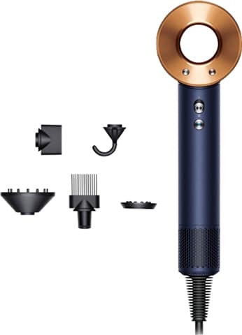 Dyson Supersonic HD07 Hair Dryer (5 Attachments) - Blue/Copper Grade Good Used
