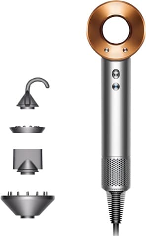 Dyson Supersonic HD07 Hair Dryer (5 Attachments) - Nickel/Copper Grade Good Used