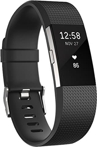 Fitbit Charge 2 Heart Rate + Fitness Band Black - Large Grade Fair Used