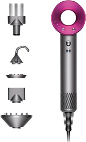Dyson Supersonic HD07 Hair Dryer (5 Attachments) - Iron/Fuchsia Grade Good Used