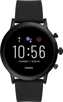 Fossil Gen 5 Carlyle HR FTW4025 - Black/Black Silicone Grade Good Used
