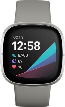 Fitbit Sense Health And Fitness Smartwatch+GPS - Sage Grey/Silver Steel Grade Fair Used