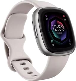 Fitbit Sense 2 Smartwatch+GPS - Lunar White/Platinum Aluminium Grade Good Used